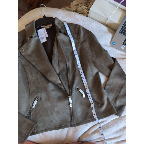 Philosophy olive green suede jacket size small NEW WITH TAGS - Picture 5 of 6